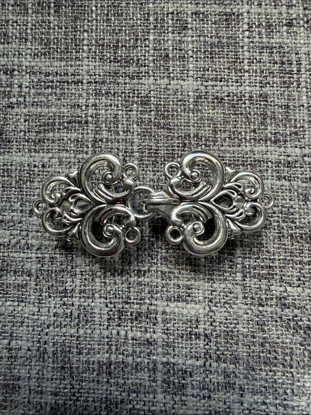 Sweater Clip, Shawl Clasp, Cardigan Clip, or Dress Clip on Back (Silver)